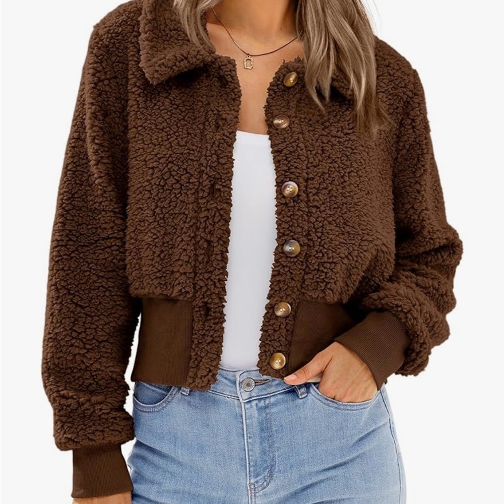 NWT Amazon teddy bear bomber jacket
